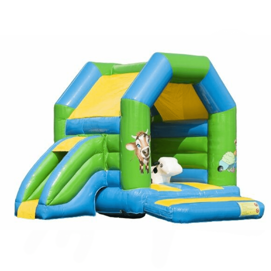 Farmos közepes ugrálóvár csúszdával