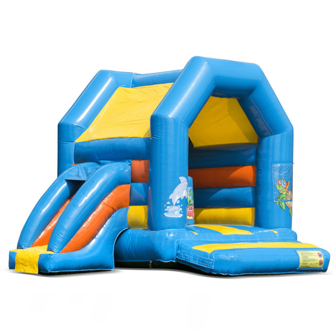 Tengeri világ közepes ugrálóvár csúszdával