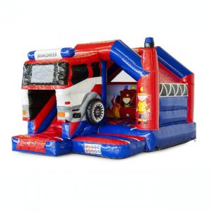 Tűzoltóautós csúszdás légvár