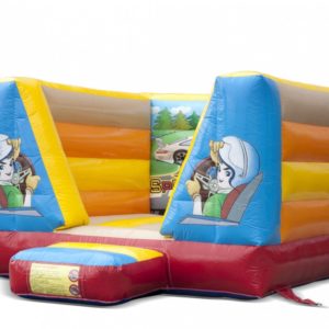 Versenyautós nyitott mini ugrálóvár