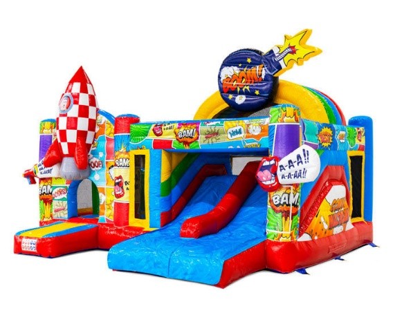 Képregény dupla csúszdás funny légvár