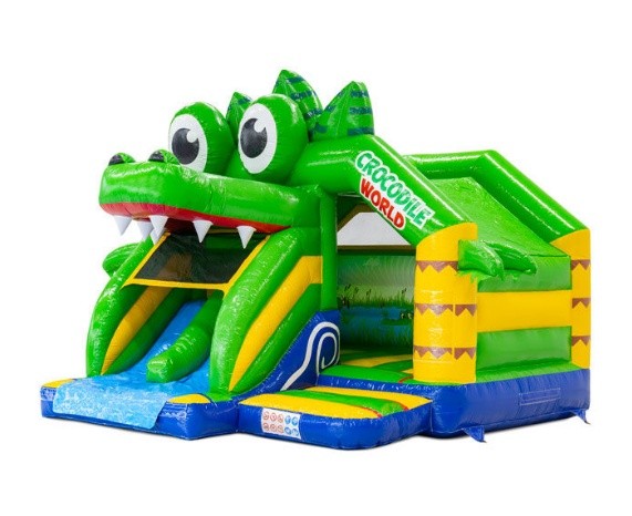Krokodil dupla csúszdás légvár