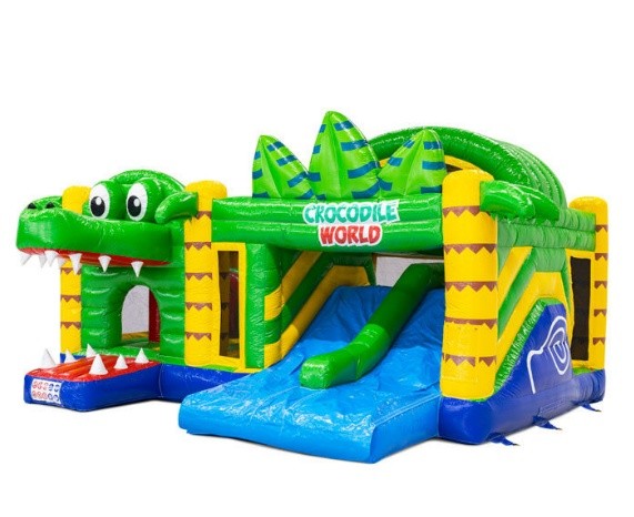Krokodil dupla csúszdás funny légvár