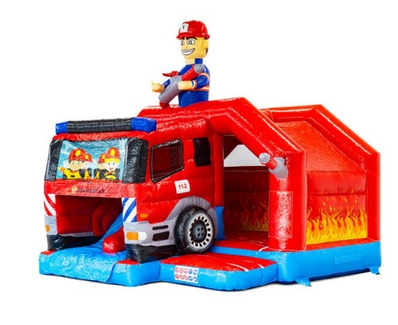 Tűzoltós dupla csúszdás légvár