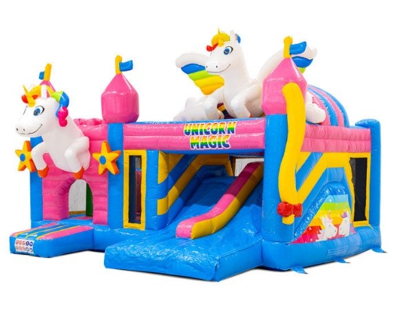 Unikornis dupla csúszdás funny légvár