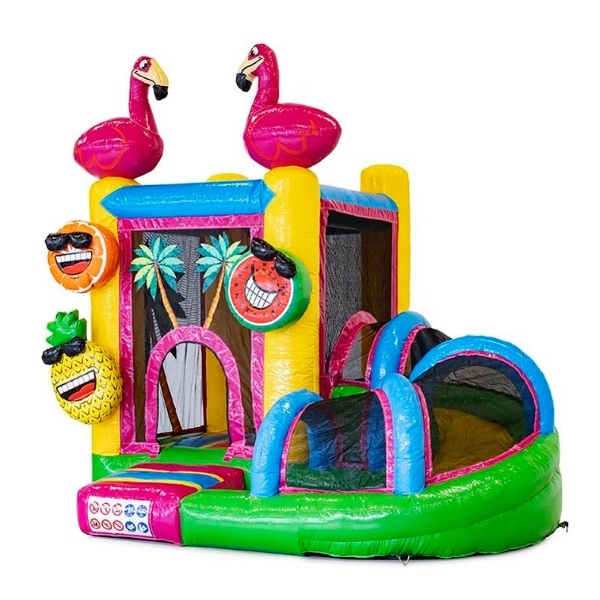 Flamingó kanyarcsúszdás légvár