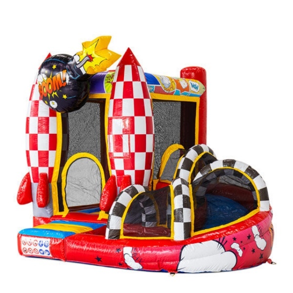 Képregény kanyarcsúszdás légvár