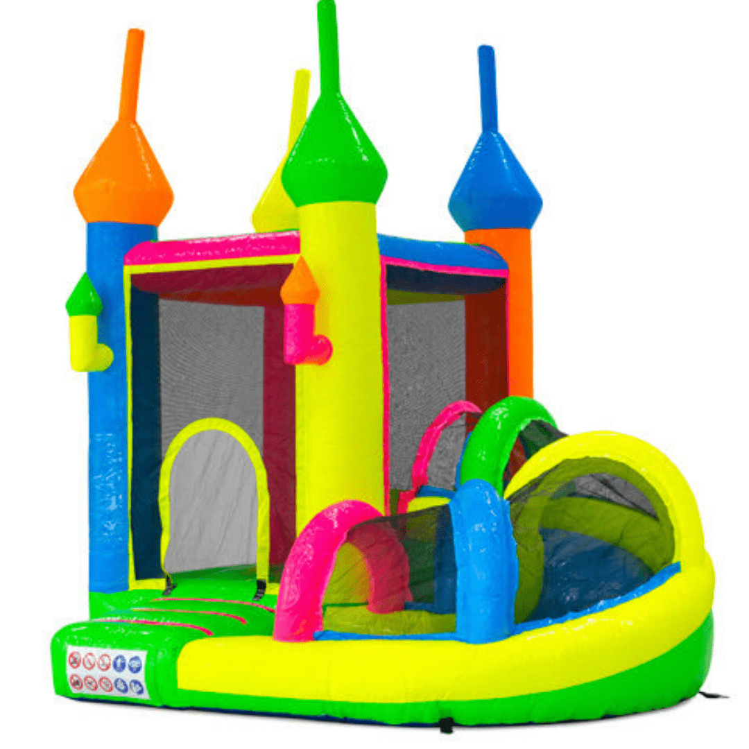 Neon kastély kanyarcsúszdás légvár