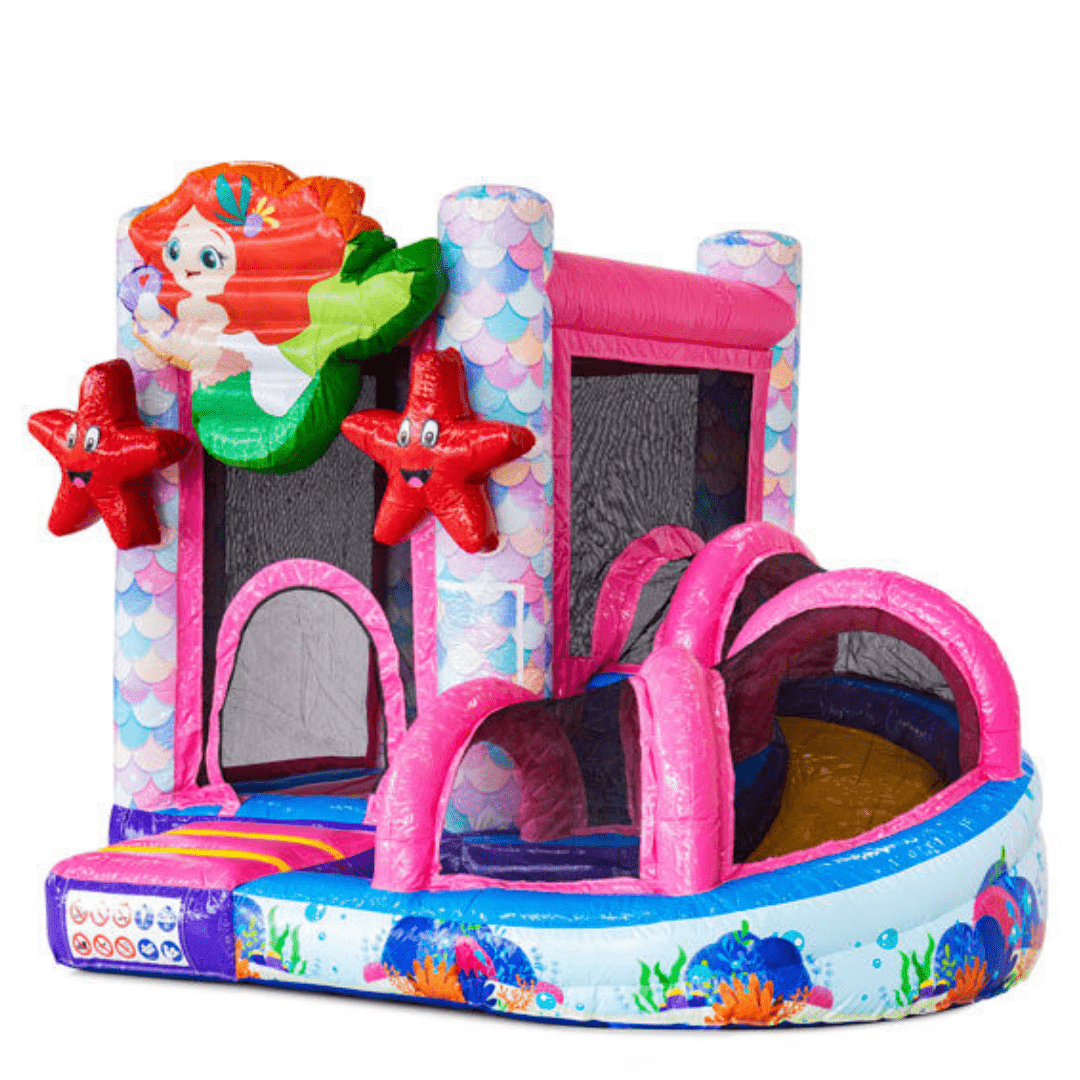 Sellő kanyarcsúszdás légvár